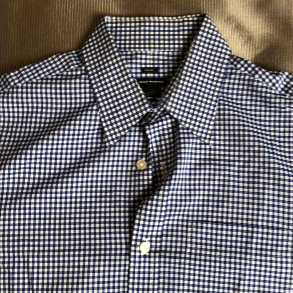 Club Monaco blue plaid button down shirt